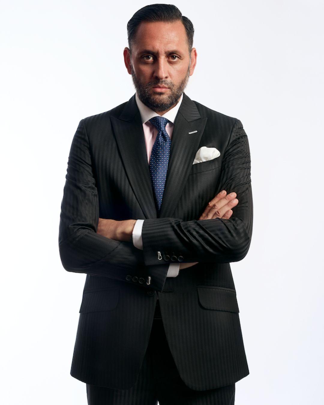 Black Shadow Stripe Suit 