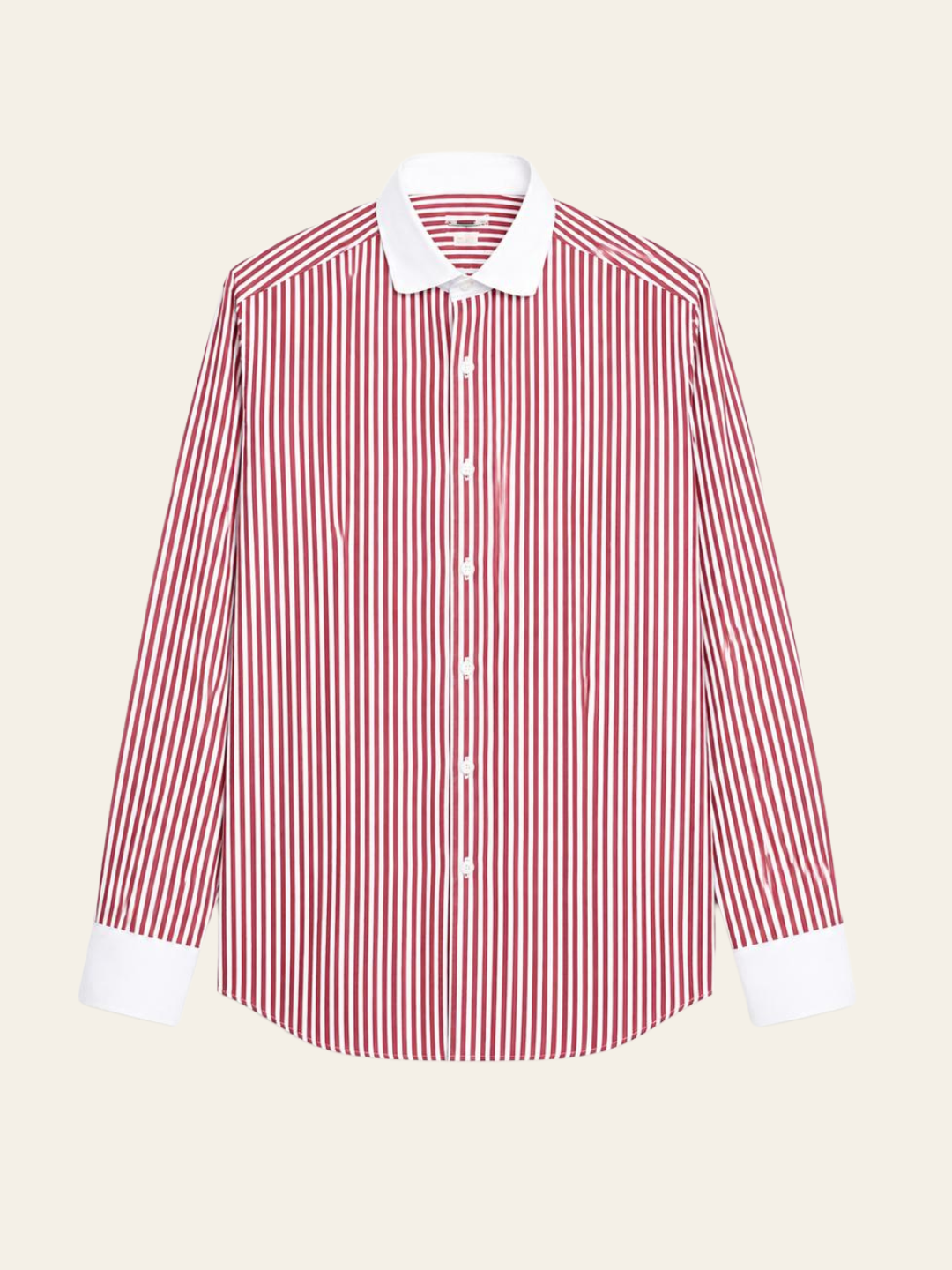 Maroon Stripe Club Collar Shirt thumbnail 1